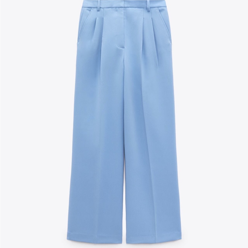 Zara Light Blue Wide-Leg Trousers